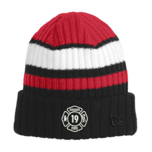 Coggon Fire New Era Ribbed Tailgate Beanie-Red/Black