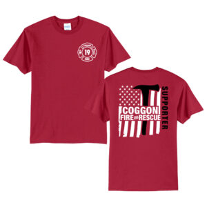 Coggon Fire Unisex Short Sleeve Tee-Red