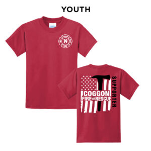 Coggon Fire Youth Short Sleeve Tee-Red