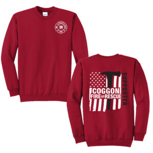 Coggon Fire Unisex Fleece Crewneck Sweatshirt-Red