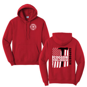 Coggon Fire Tall Fleece Hooded Sweatshirt-Red