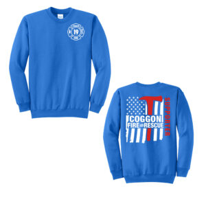 Coggon Fire Unisex Fleece Crewneck Sweatshirt-Royal