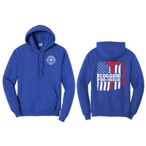 Coggon Fire Unisex Fleece Hooded Sweatshirt-Royal