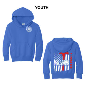 Coggon Fire Youth Fleece Hooded Sweatshirt-Royal