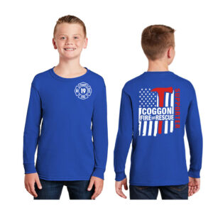 Coggon Fire Youth Cotton Long Sleeve Tee-Royal