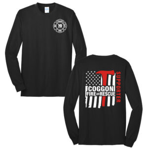 Coggon Fire Unisex Cotton Long Sleeve Tee-Black