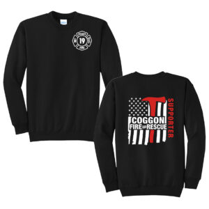 Coggon Fire Unisex Fleece Crewneck Sweatshirt-Black