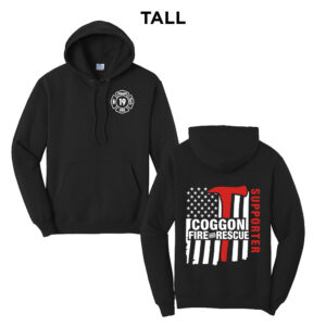 Coggon Fire Tall Fleece Hooded Sweatshirt-Black