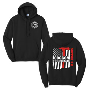Coggon Fire Unisex Fleece Hooded Sweatshirt-Black