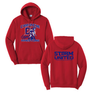Camanche Girls Wrestling Unisex Fleece Hooded Sweatshirt-Red