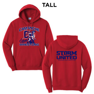 Camanche Girls Wrestling Tall Fleece Hooded Sweatshirt-Red