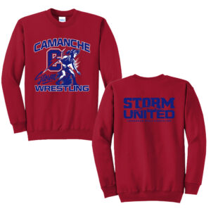 Camanche Girls Wrestling Unisex Fleece Crewneck Sweatshirt-Red