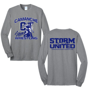 Camanche Girls Wrestling Unisex Cotton Long Sleeve Tee-Athletic Heather