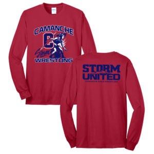 Camanche Girls Wrestling Unisex Cotton Long Sleeve Tee-Red