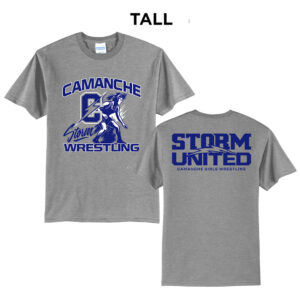 Camanche Girls Wrestling Tall Cotton Short Sleeve Tee-Athletic Heather