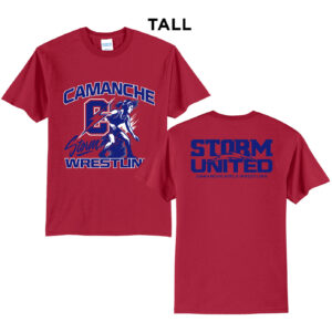 Camanche Girls Wrestling Tall Cotton Short Sleeve Tee-Red
