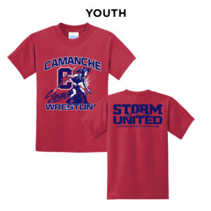 Camanche Girls Wrestling Youth Short Sleeve Tee-Red