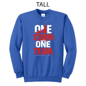 Camanche Girls Wrestling Tall Fleece Crewneck Sweatshirt-Royal