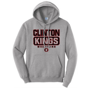 Clinton MS Wrestling Unisex Fleece Hooded Sweatshirt-Athletic heather
