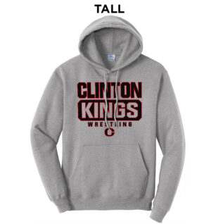Clinton MS Wrestling Tall Fleece Hooded Sweatshirt-Athletic Heather