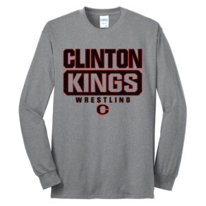 Clinton MS Wrestling Unisex Cotton Long Sleeve Tee-Athletic Heather