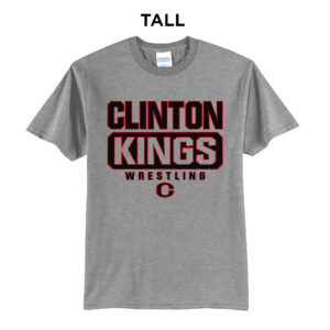 Clinton MS Wrestling Tall Cotton Short Sleeve Tee-Athletic Heather