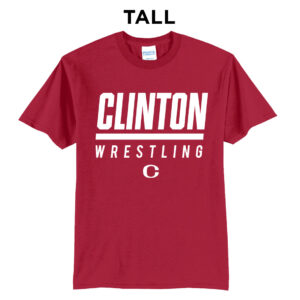 Clinton MS Wrestling Tall Cotton Short Sleeve Tee-Red