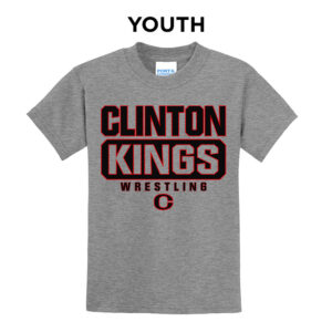 Clinton MS Wrestling Youth Short Sleeve Tee-Athletic Heather