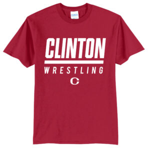 Clinton MS Wrestling Unisex Short Sleeve Tee- Red