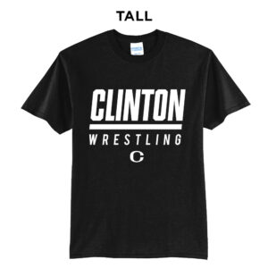 Clinton MS Wrestling Tall Cotton Short Sleeve Tee-Black