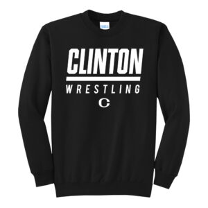 Clinton MS Wrestling Unisex Fleece Crewneck Sweatshirt-Black