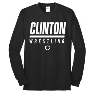 Clinton MS Wrestling Unisex Cotton Long Sleeve Tee-Black
