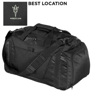 Clinton MS Wrestling Port Authority Small Two-Tone Duffel-Black/Black