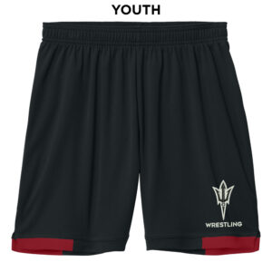 Clinton MS Wrestling Sport-Tek Youth Club 5” Short-Black/Red