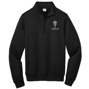 Clinton MS Wrestling Port Company Adult Core Fleece 1/4-Zip Pullover Sweatshirt -Black