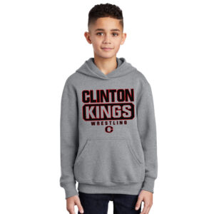 Clinton MS Wrestling Youth Fleece Hooded Sweatshirt-Athletic Heather