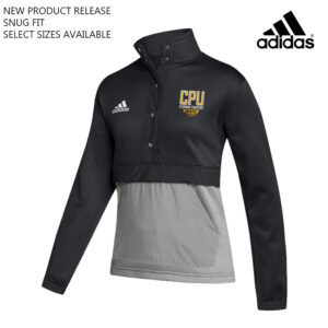 CPU BB Adidas Women’s Team Issue color block 1/4 snap pullover – Black/Grey (L, XL, 2x)