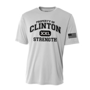 Clinton Strength Adult Loose Fit Cooling Performance Tshirt-Silver