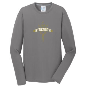 Clinton Strength Men  Long Sleeve Essential Blended Performance Tee-Medium Grey