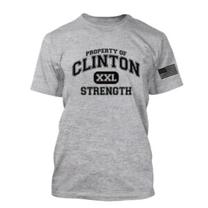 Clinton Strength Unisex Short Sleeve Tee-Grey