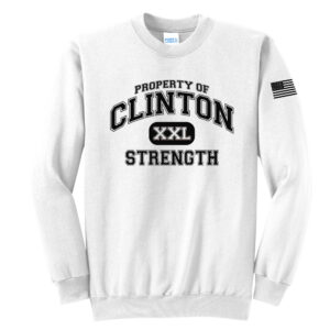 Clinton Strength Unisex Fleece Crewneck Sweatshirt-White