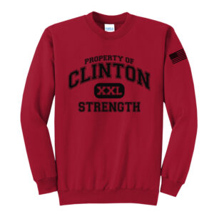 Clinton Strength  Unisex Fleece Crewneck Sweatshirt-Red
