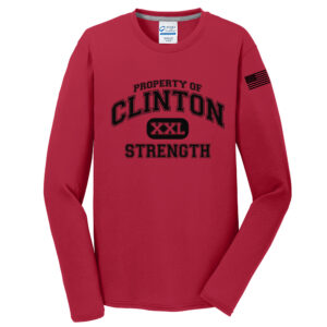 Clinton Strength Men Long Sleeve Essential Blended Performance Tee-Red