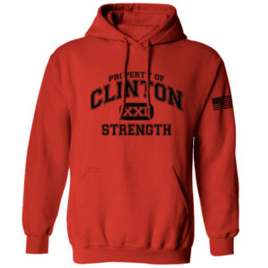 Clinton Strength Unisex Fleece Hooded Sweatshirt-Red