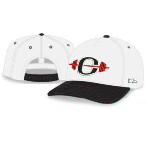 Clinton Strength Rah-Rah 5-Panel Chino Twill Snapack Cap-White/Black/ Green Underbill