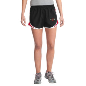 Clinton Strength Sport Tek Ladies Cadence Short-Black/red /white