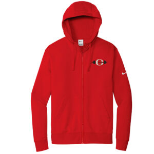 Clinton Strength Nike Club Fleece Sleeve Swoosh Full Zip Hoodie Men-University Red