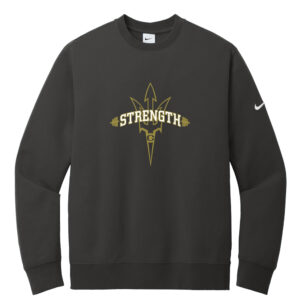 Clinton Strength Nike Club Fleece Sleeve Swoosh Crew Adult-Anthracite