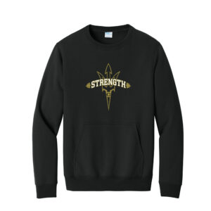 Clinton Strength Unisex  Core Fleece Crewneck Pocket Sweatshirt-Black