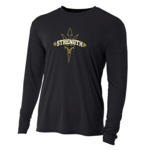 Clinton Strength Adult Cooling Performance long sleeve Crew Tee -Black